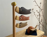 akirawoodworks 木製 こいのぼりと兜