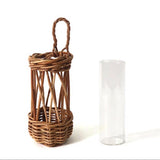 ラタン製 壁掛けフラワーベース