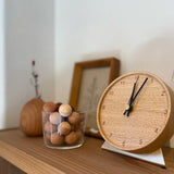 tribute ナラ無垢材の掛け・置き両用時計 Φ120mm オイル仕上げ